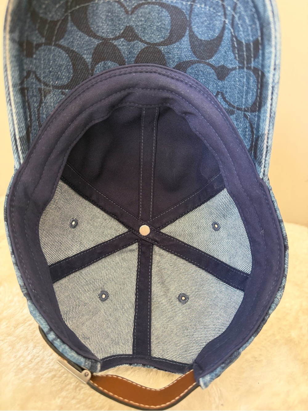 Coach Blue Signature Denim Baseball Cap - Picture 7 of 8